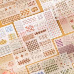 Cute Cartoon Grid Theme Die Cut Stickers Book - 18/36 Sheets Handmade Dairy Stickers Decorative Scrapbooking Japanese Stationery