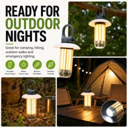 LED Rechargeable Flashlight Camping Lantern 5 Modes Super Bright Portable Hanging Tent Lamp Waterproof Hiking Fishing Outdoor