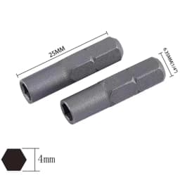 Premium 2PCS 1/4" 6.35mm Hex Shank to 4mm Hex Bit Adapter - High-Precision Converter for Precision Hex Socket Screws
