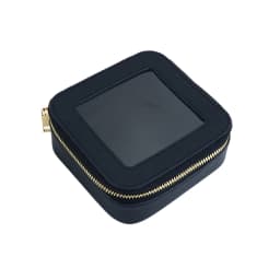 Customized Name New PU Leather PVC Cosmetic Square Toiletry Bag, Transparent and Visible, Portable Storage