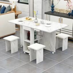 Folding Dining Table Set 4 Chairs Italian Nordic Luxury Dining Table Decorate Simple Mesas Y Sillas De Comedor Kitchen Furniture