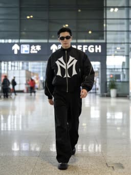 Oversized NY Graphic Er Jacket Stand Collar Multi-Zipper Detail Vintage Streetwear Padded Coat Y2K Hip-Hop Casual Moto