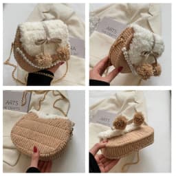 Yarn Crossbody Bag Kit Mesh Yarn Bag Kit Hand-Sewn Bag Kit Easy-To-Use For Beginner Crafting Gift For Girlfriend