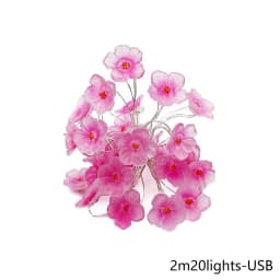 Cherry Blossom Fairy String Lights Pink Sakura Flower String Lamps USB/Battery Powered for Outdoor Christmas Garland Decoration
