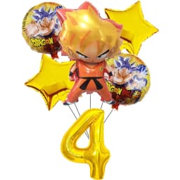 Dragon Ball Z Birthday Party Decoration Anime Tableware Invitation Cards Banner Backdrop Poster Cake Topper Number Balloon Set