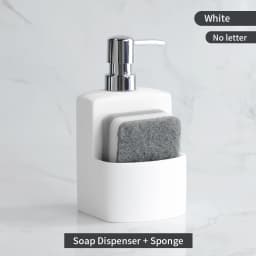 Kitchen Accessories Sink Countertop Liquid Hand Soap Dispenser Pump Bottle Caddy with Storage Compartment Holds Stores Scrubbers
