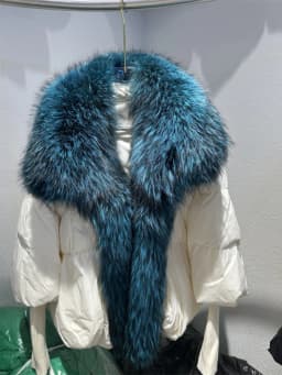 OFTBUY New Duck Down Jacket Winter Coat Women Super Large Real Silver Fox Fur Collar Jacket Knit Sleeve Fashion Luxury Outerwear