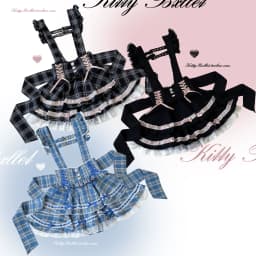 Japanese Mine Style Sweet Versatile Suspender Skirts Lace Splicing Flying Sleeve Bow Heart Button High Waist Plaid Skirt Women