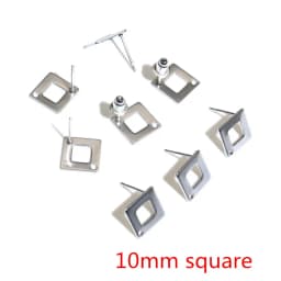 20pcs 316L Stainless Steel Geometric Earring Stud Earring Posts Connector Fashion Styles DIY Jewelry Making Findings Accessories