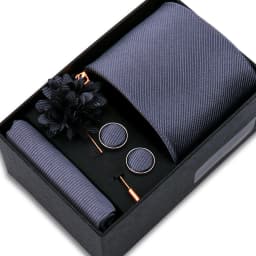 Top Quality Solid Color Ties Hanky Cufflinks Brooch Set Elegant Jacquard Necktie For Men Business Wedding In Gift Box Gravatas