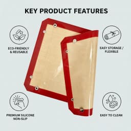 Silicone Baking Mat with Buckle - Leakproof, Non-Stick Silicone Fiber Oven Mat,Snap-Together Corners Form Leakproof Baking Tray
