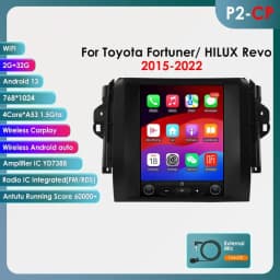 9.7 4G Wireless Carplay Android Auto Car Radio Multimedia for Toyota Fortuner / HILUX Revo 2015 - 2022 Video Player