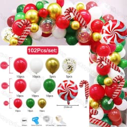 Christmas Balloon Arch Green Gold Red Box Candy Balloons Garland Cone Explosion Star Foil Balloons New Year Christma Party Decor