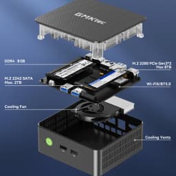 Aittact&GMKtec G3S Mini PC Intel Alder Lake N95 Windows 11 Pro Mini PC 8GB DDR4 128/256GB PCIe M.2 SSD WiFi 5 BT5.0 Desktop PC
