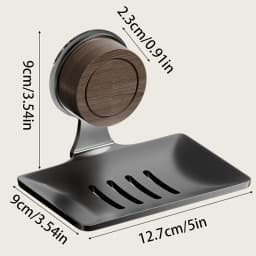 Suction Cup Soap Dish with Drain Holes, Wall-Mounted Metal Soap Tray for Bathroom and Kitchen, Rust-Proof, Easy to Install