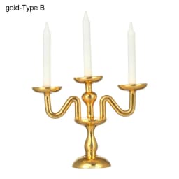 1:12 Scale Dollhouse Candle Holder Miniature Candlestick Doll Accessory Mini Desktop Ornament Playing House Scene Model Kids Toy