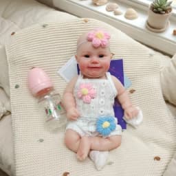 OtardDolls-1 PCS Cuddly Maddie 30 cm Open Mouth Solid Silicone Bebe Reborn Girl Dolls With Painted Skin Washable Newborn Dolls