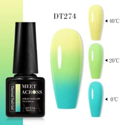 MEET ACROSS 7ml Glitter Sequins Thermal Gel Nail Polish 3 Layers Temperature Color Changing Semi Permanent UV Gel Varnish Nails