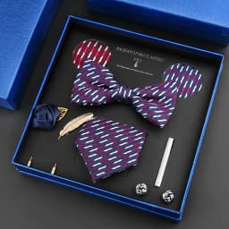 Luxury Neck Tie Set For Men Classic Brand Necktie Bowtie Hanky Cufflinks Floral Brooches Tie Clip Set Wedding Business Box Gift