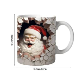 Creative 3D Christmas Ceramic Mug Unique Space Design Snowman Santa Coffee Cup Tea Milk Mug Christmas Gifts For Kids Adults