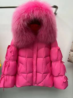 Lagabogy 2026 Big Natural Fox Fur Puffer Jacket New Winter Clothes Women Thick Warm White Duck Down Coat Female Real Fur Parker