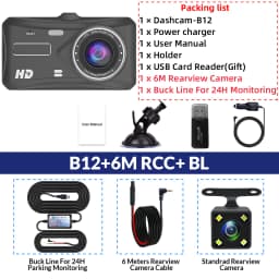 E-ACE 4'' LCD Touch Screen FHD 1080P Dashcam Camera Recorder Optional Rear Camera G Sensor HDR Loop Record Motion Detection