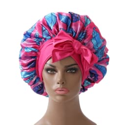 Satin Bonnet Long Tail African Style Print Bonnets for Women Shower Cap Womans Hats Hair Bonnet for Sleeping