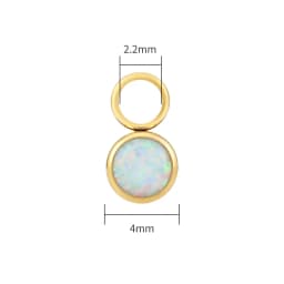 Right Grand ASTM F136 Titanium Opal Moonstone Earring Charm for Huggie Hoop Helix Cartilage Clicker Earlobe Piercing Jewelry