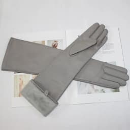 New women's long sheepskin gloves Classic solid color at elbow Versatile windproof warm fleece driving leather gloves