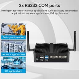 Industrial Fanless Mini PC Intel Celeron J4125 Windows10 2xGigabit Ethernet 2x RS232 DDR4 HDMI VGA WIFI 3G/4G Computer