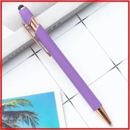 100 Pieces Free LOGO Engraving Ballpoint Pens for Touch Screens Metal Aluminum Handle Push Pen Writing School&Office Supply