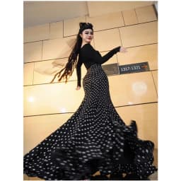 Chic Black Polka Dot Halter Neck Dress High Waist Slimming Long Skirt Korean Style Polyester Fabric Summer New