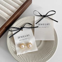 10pcs Luxury Jewelry Packaging Card Label Tag Bow Fabric DIY Handmade Earring Necklace Bracelet Package Display Small Bussiness