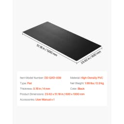 SucceBuy Treadmill Mat for Carpet Floor Exercise Equipment Mat for Elliptical Walking Pad High Density PVC Protector for Home
