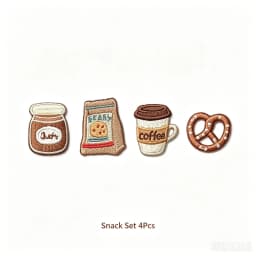 2-12pcs Coffee Bread Embroidery Patches Iron‑on Mini Food Applique for Clothing Backpack Notebook Jeans DIY Sewing Decor