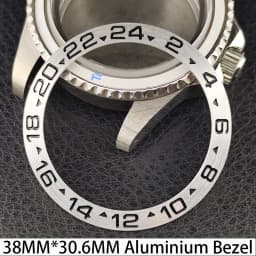 Sloping 38mm * 30.6mm Ceramic/Aluminum Bezel GMT and Diving Watch Insert Fits for 40mm Men's Watch Case Bezel Replacement Insert
