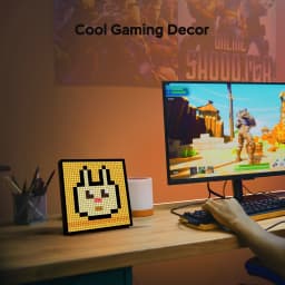 LED Pixel Display, 32x32 Programmable Pixel Art Display With APP Control, Creative Animations, Fun Text And Digital Clock, Gamin