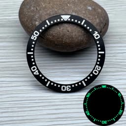 38mm*30.5mm Steel Watch Bezel Insert Ring C3 Green Luminous Fits Seiko SPB185 SPB187 Watch Cases Bezel Watch Replacement Parts