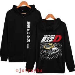 AE86 Zip Up Hoodies Initial D Korean Style Zippper Jackets Sweatshirts Anime Gothic Y2k Pullovers Mange Vintage Streetwear
