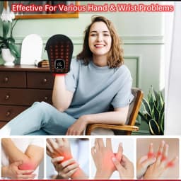 660nm 850nm Mul-tifunctional Massage Red Light Therapy Hand Gloves for Hand Pain Release