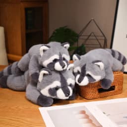 Cute Raccoon Plush Toy Stuffed Animals Soft Doll Pillow Grey Raccoon Toys Birthday Gift for Boys Girls