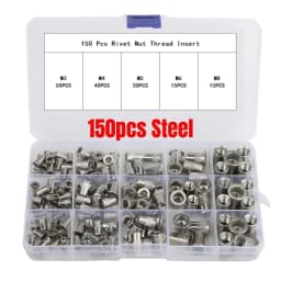 100pcs Tool Kit M3/M4/M5/M6/M8 Aluminum Rivets Nuts Rivet Gun Threaded Riveter Flatheadscrew Fasteners Accessories Nuts&Bolts