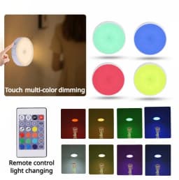 Night Light With Motion Sensor Wireless LED USB Rechargeable Lamp RGB Mood Puck Lights For Bedroom Bedside Cabinet Decor