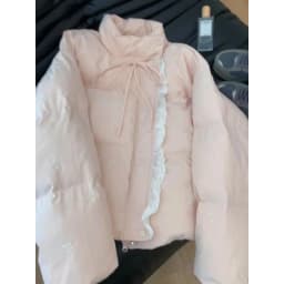 Women's Autumn Winter Outerwear Tops Cotton Breaded Clothes Bow Crushed Flower Outerwear Design Luxury Brand Simple Fashion