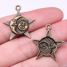 10pcs Antique Bronze Silver Color Sun Charms Pendant Jewelry Metal Alloy Jewelry Marking Sun Charms For Jewelry Making