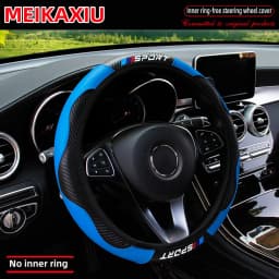 Carbon Fiber Leather Sport Car Rimless Steering Wheel Cover Is Suitable for 14.5 - 15-Inch Steering Wheels as Decoration Items