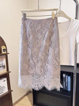 New In 2026 High-waisted Slit Bodycon Midi Skirt Women's Summer Sexy Elegant Slimming Lace Skirts