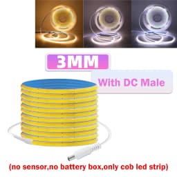 3MM 5MM 8MM COB LED Strip 5V 320LEDs/m PIR Motion Sensor Flexible Tape USB/Battery Powered Under Cabinet Kitchen Lighting Strip