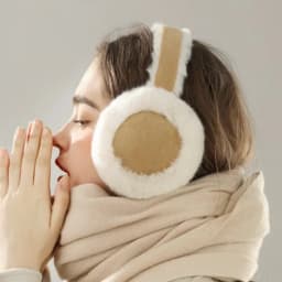 Soft Plush Ear Keep Warmer Winter Thicken Fluffy Plush Earmuffs Solid Fashion Outdoor Earflap Protection Foldable Ear Cover
