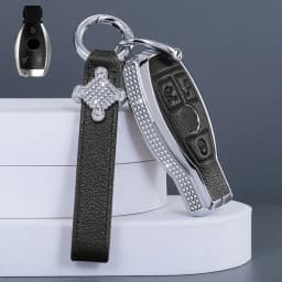 Diamond Leather Car Key Case Cover For Mercedes Benz A B C E S G Class W204 W205 W212 W213 W176 W177 GLC CLA AMG Accessorie